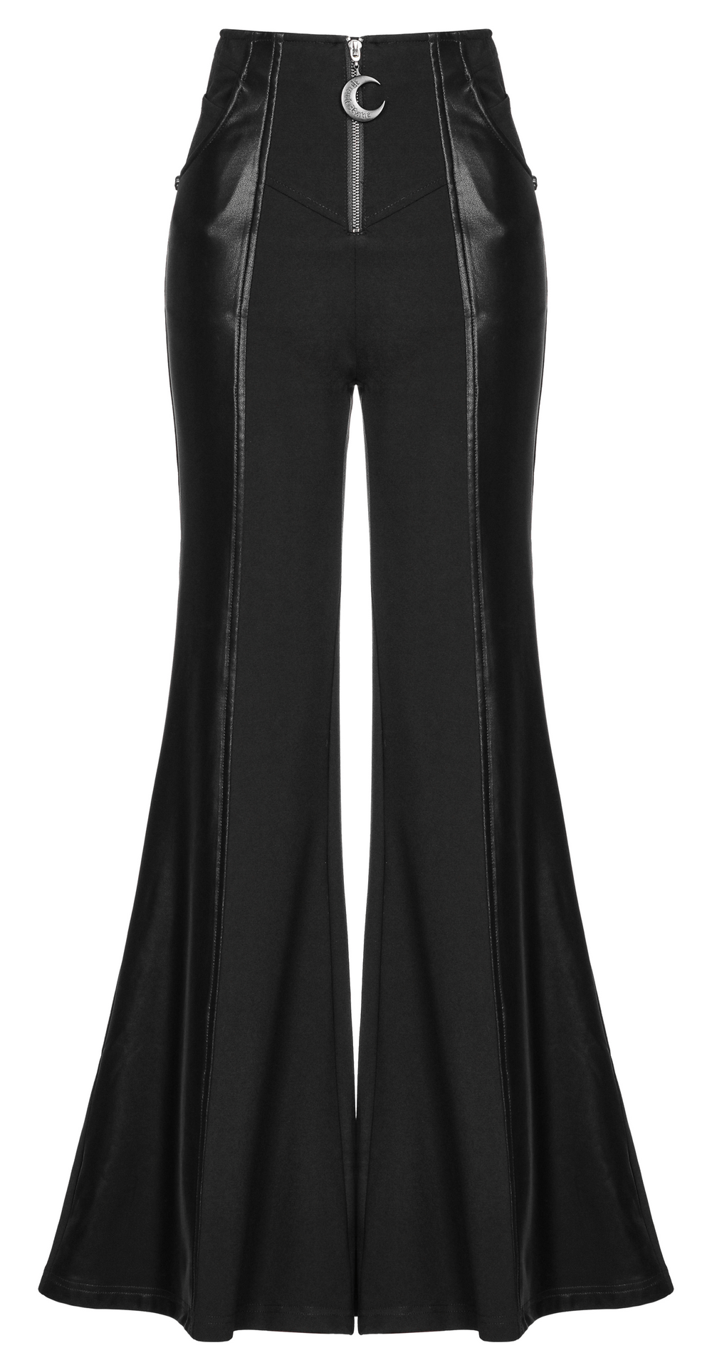 Flare Pants: High Waist Spliced with Punk Details