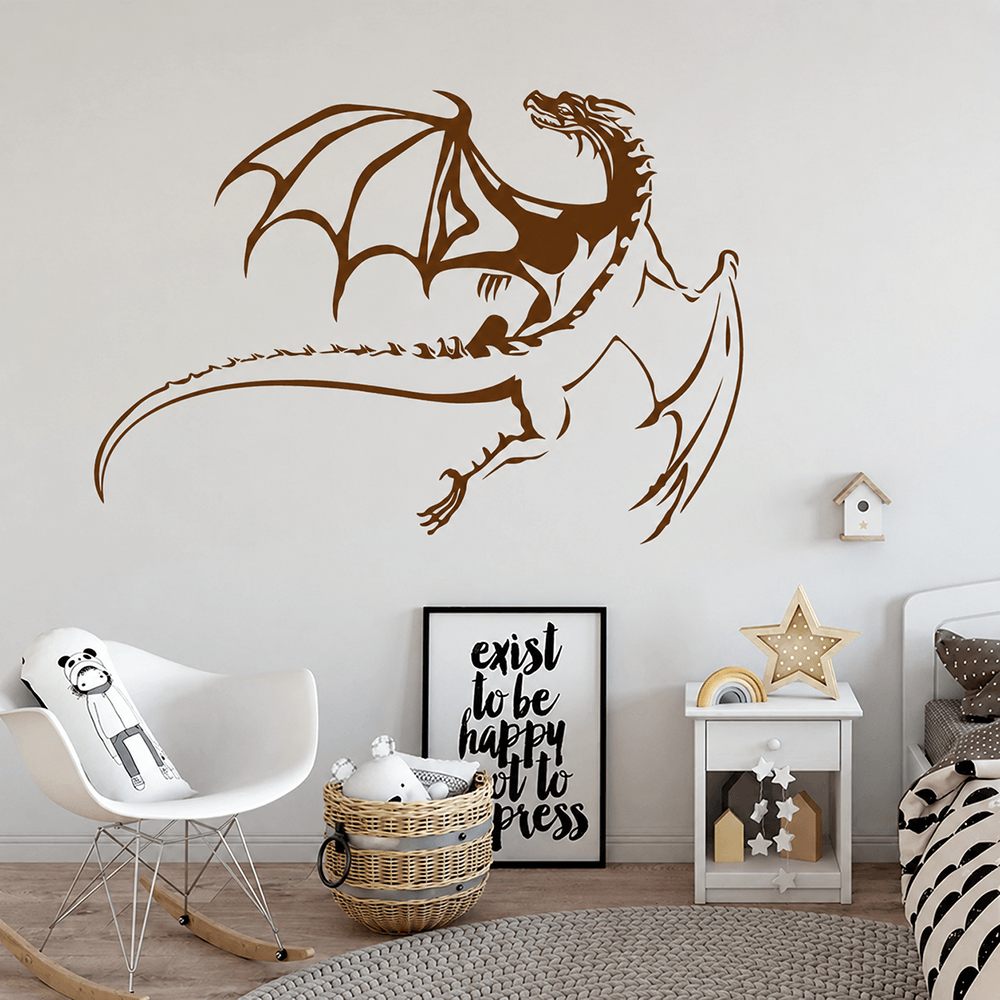 Flying Dragon Vinyl Wall Decal for Fantasy Room Decor