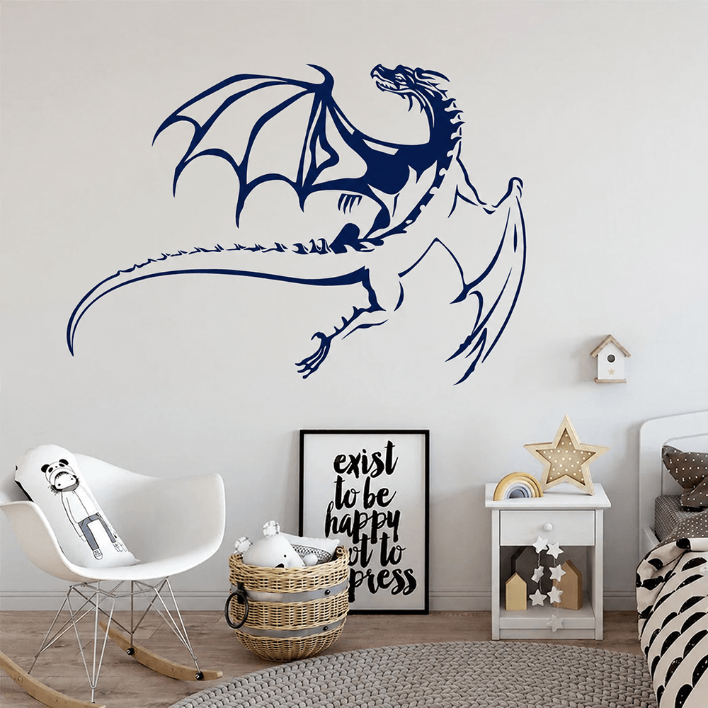 Flying Dragon Vinyl Wall Decal for Fantasy Room Decor