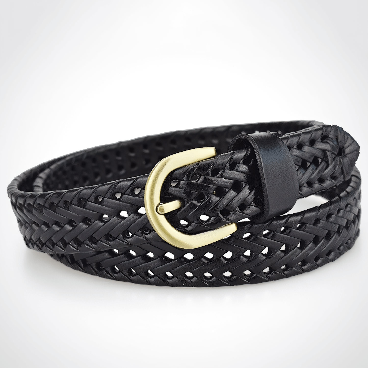 Genuine Leather Hand Knitted Pin Buckle Women Belt /  Alternative Fashion Thin Belt - HARD'N'HEAVY