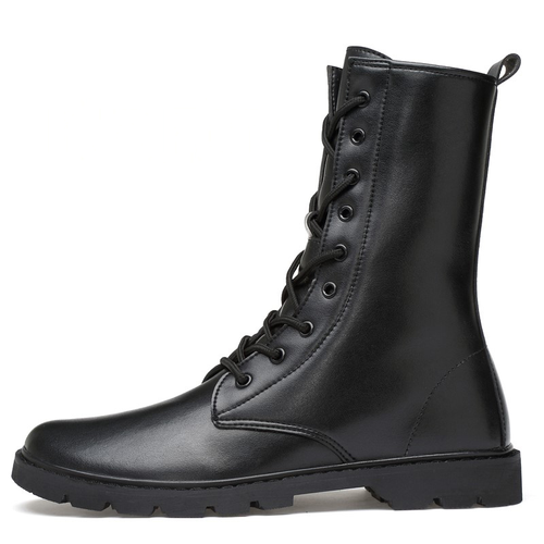 Echtleder-Schnürstiefel mit hohem Schaft / warme Winterschuhe aus Fell für Herren