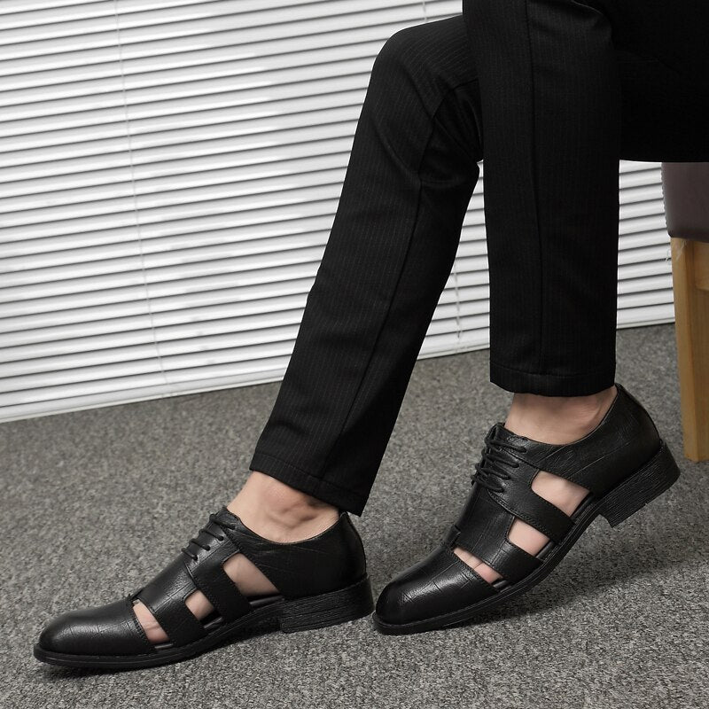 Genuine Leather Men Sandals / High Quality Shoes for Rocker / Grunge Outfits - HARD'N'HEAVY