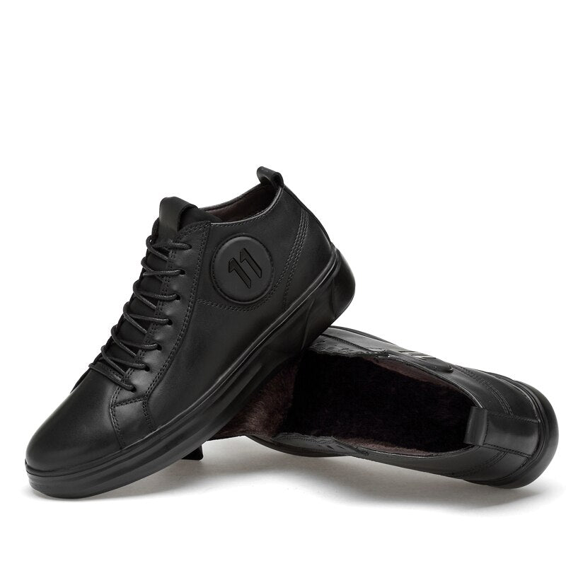 Genuine Leather Mid-top Men Sneakers / Comfortable Alternative fashion Shoes / Rave Outfits - HARD'N'HEAVY