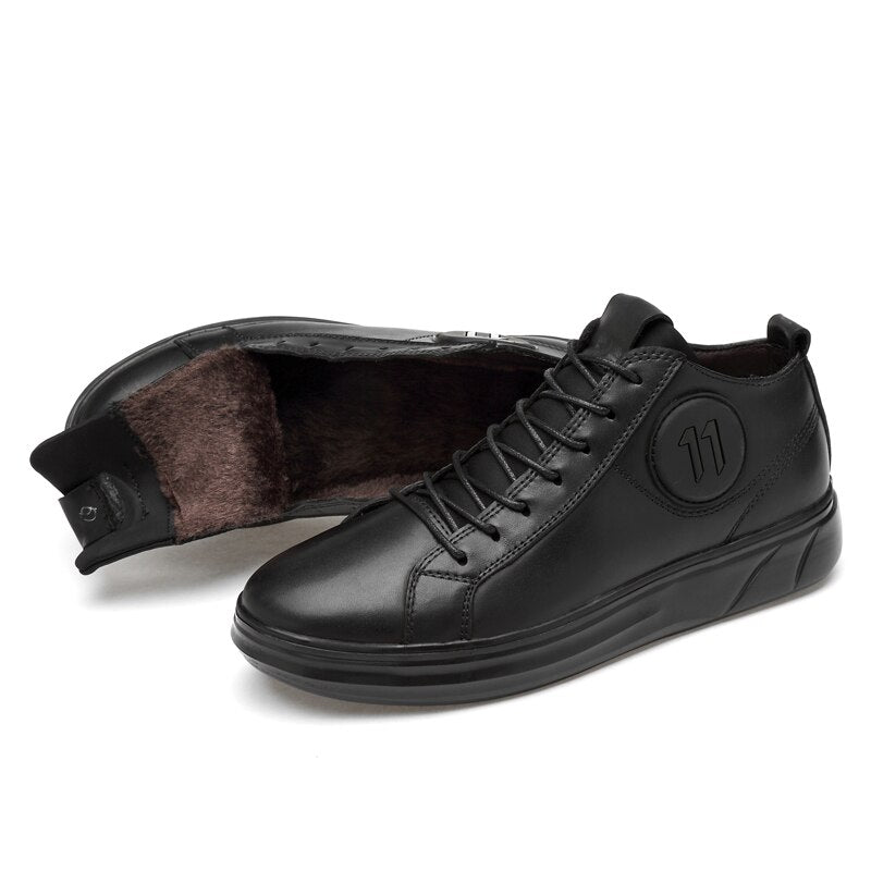Genuine Leather Mid-top Men Sneakers / Comfortable Alternative fashion Shoes / Rave Outfits - HARD'N'HEAVY