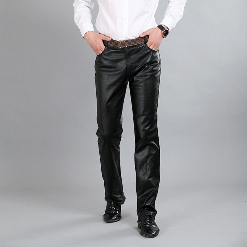 Genuine Leather Pants / Straight Loose Classic Trouser Biker / Gothic Clothing - HARD'N'HEAVY