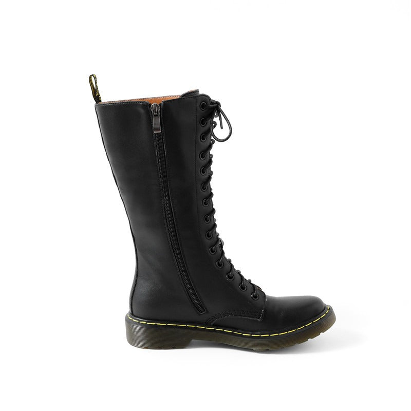 Genuine Leather Womens Boots with Flowers / Round Toe Zip Boots for Autumn and Winter - HARD'N'HEAVY