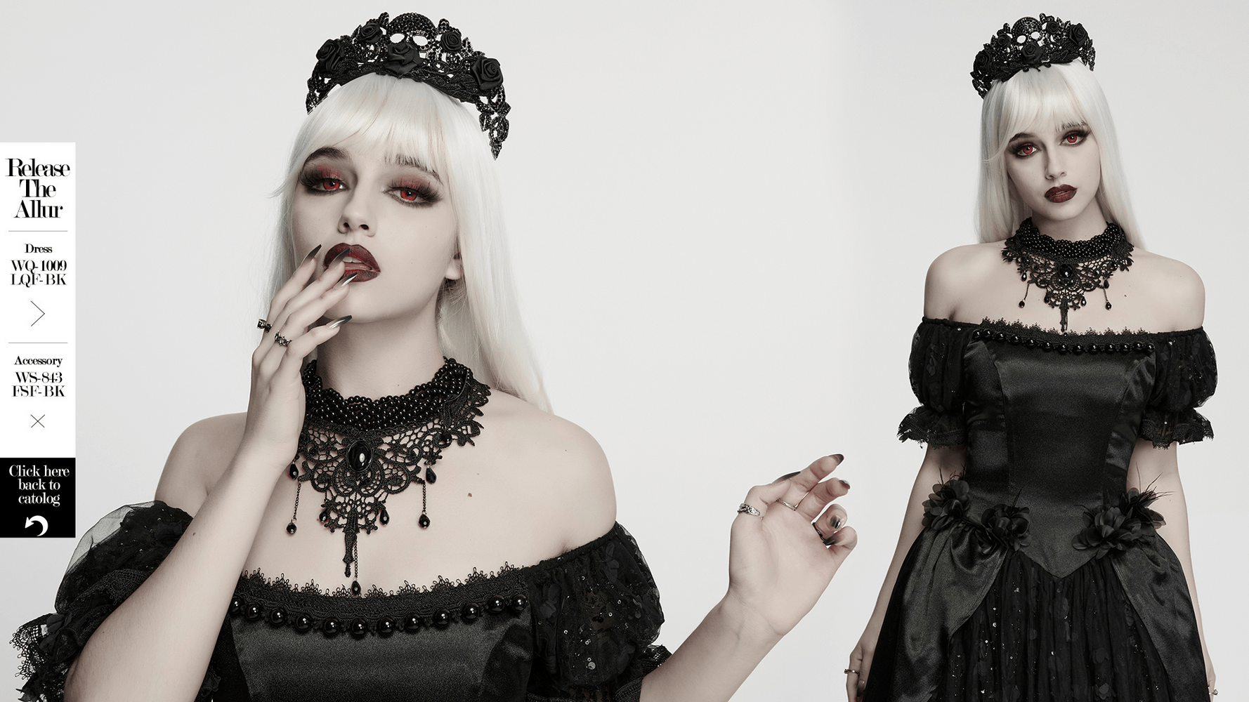 Glamouröse Goth-Spitzenhalskette mit Perlenbesetztem Viktorianischem Latz