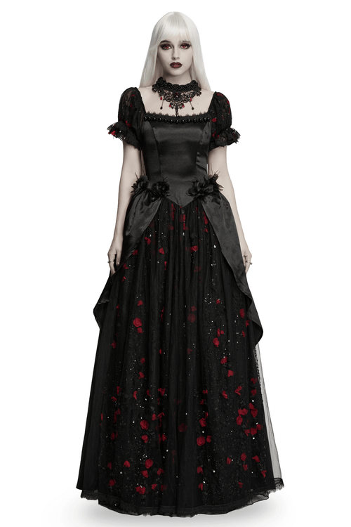 Magnifique robe rose avec dentelle victorienne et détails floraux