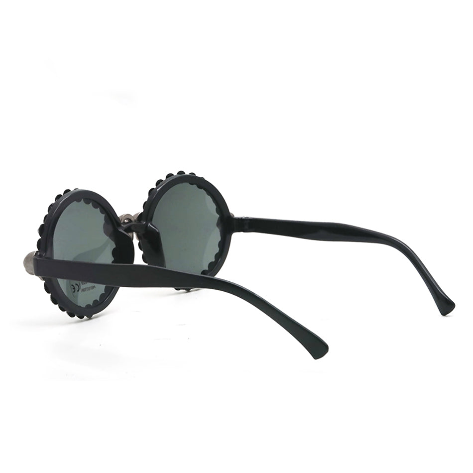 Gorgeous women's cat eye sunglasses with black rhinestones and skull details, perfect for trendy gothic style.