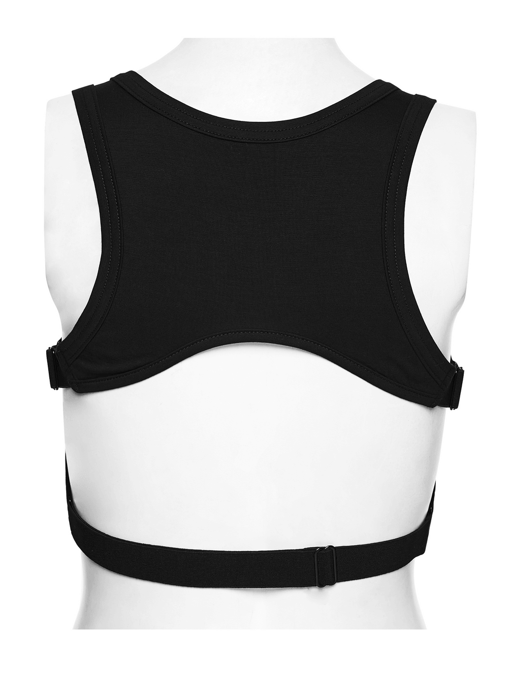 Goth Cutout Clip Hem Tank Top with Adjustable Back showing adjustable back features.