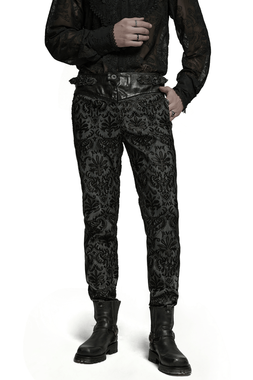 Pantalon en Dentelle Brodée Goth avec Sangle de Taille Réglable