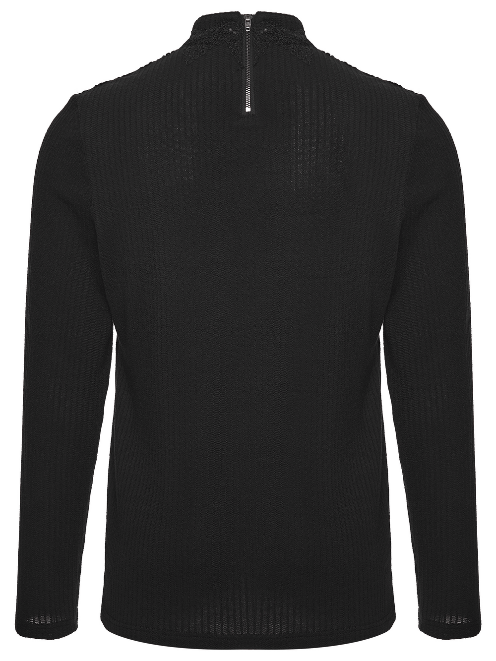 Goth Minimalist Sweatshirt with Shoulder Panels for Men, featuring a stylish black design and unique back detailing.
