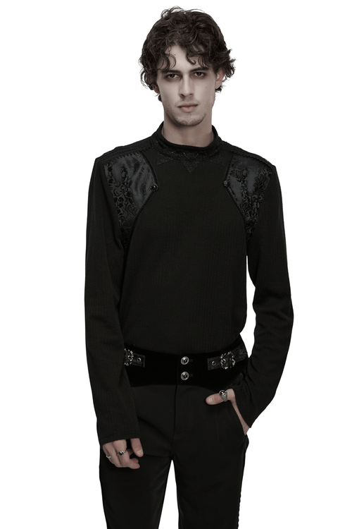 Sweatshirt goth minimaliste avec panneaux d'épaule pour hommes