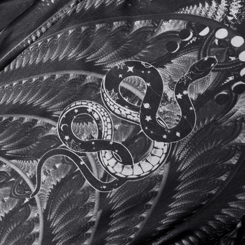 Goth Punk Snake Bones Knitted Mesh Printed Leggings