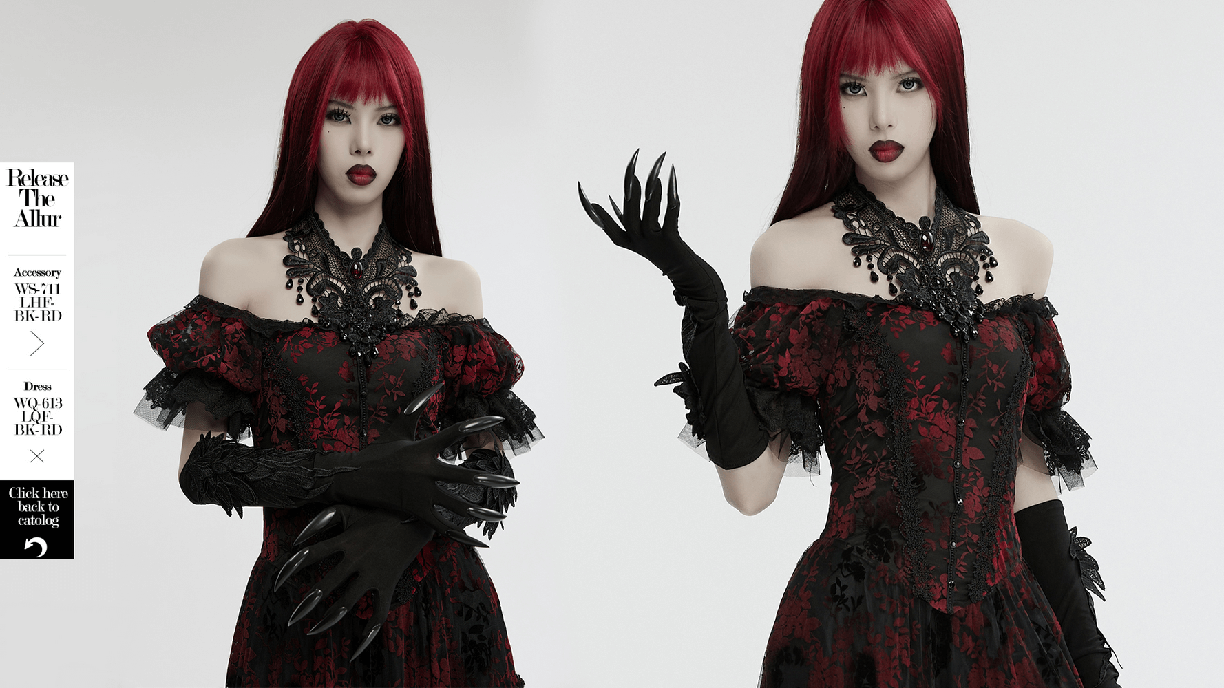 Gothic 3D Wing Claw Gloves with Demon-Style Nails