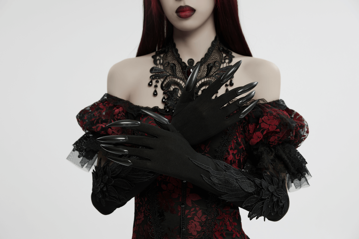 Gothic 3D Wing Claw Gloves with Demon-Style Nails