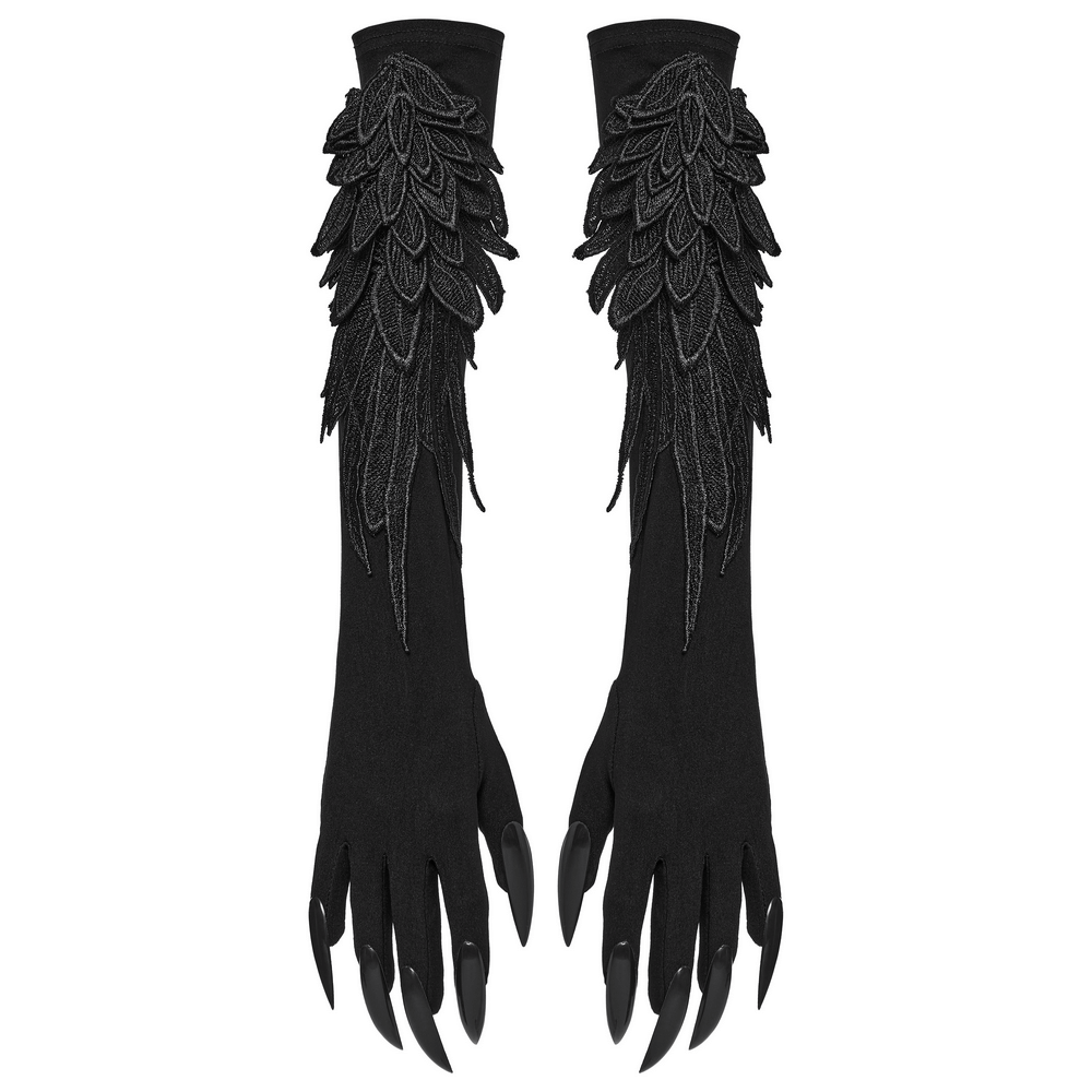 Gothic 3D Wing Claw Gloves with Demon-Style Nails