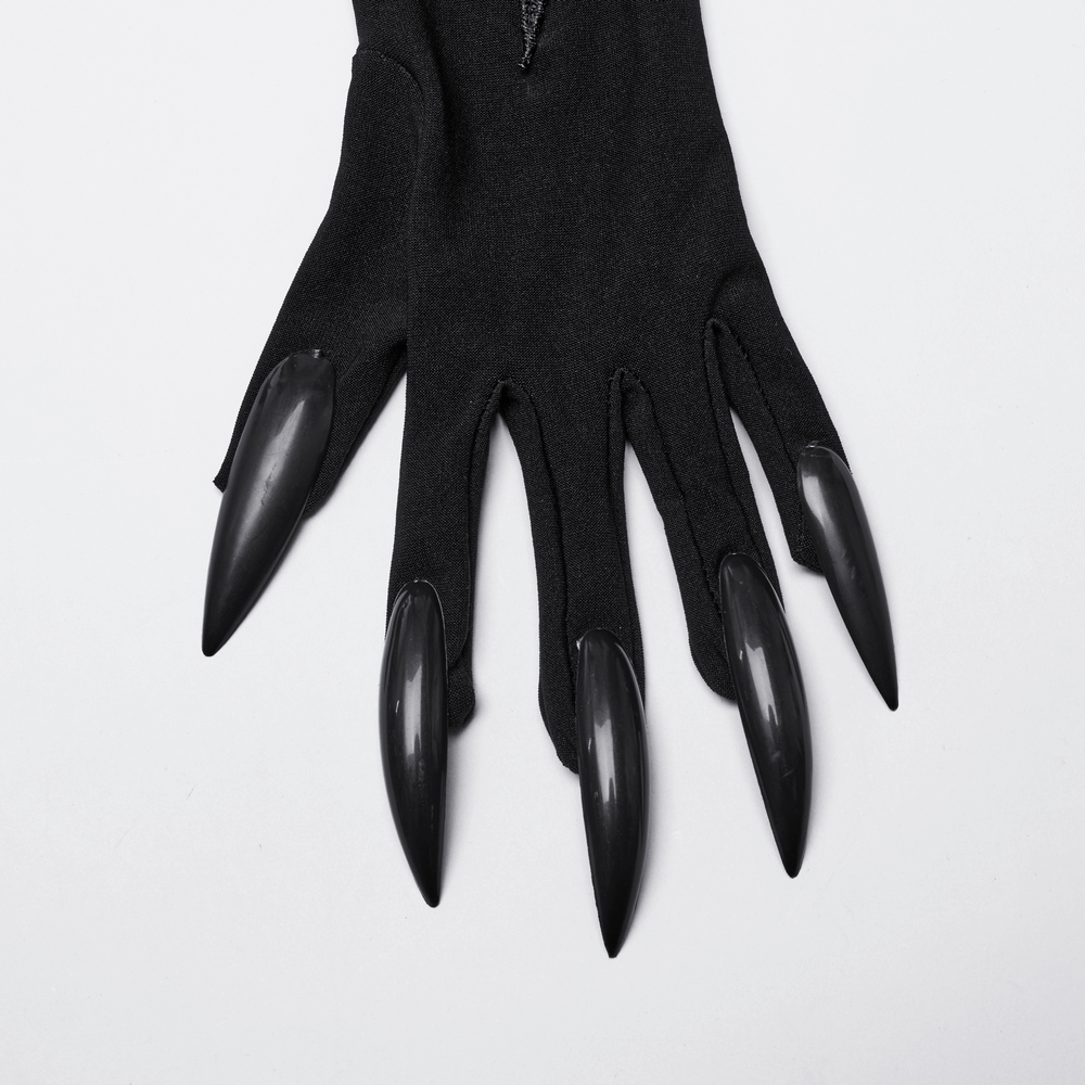 Gants gothiques à griffes ailées 3D avec ongles de style démon