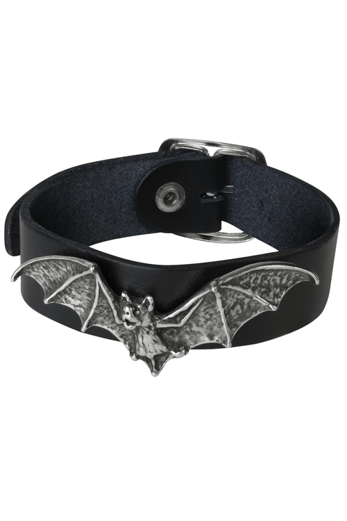Gotisches Fledermaus-Lederarmband mit Schnallenriemen