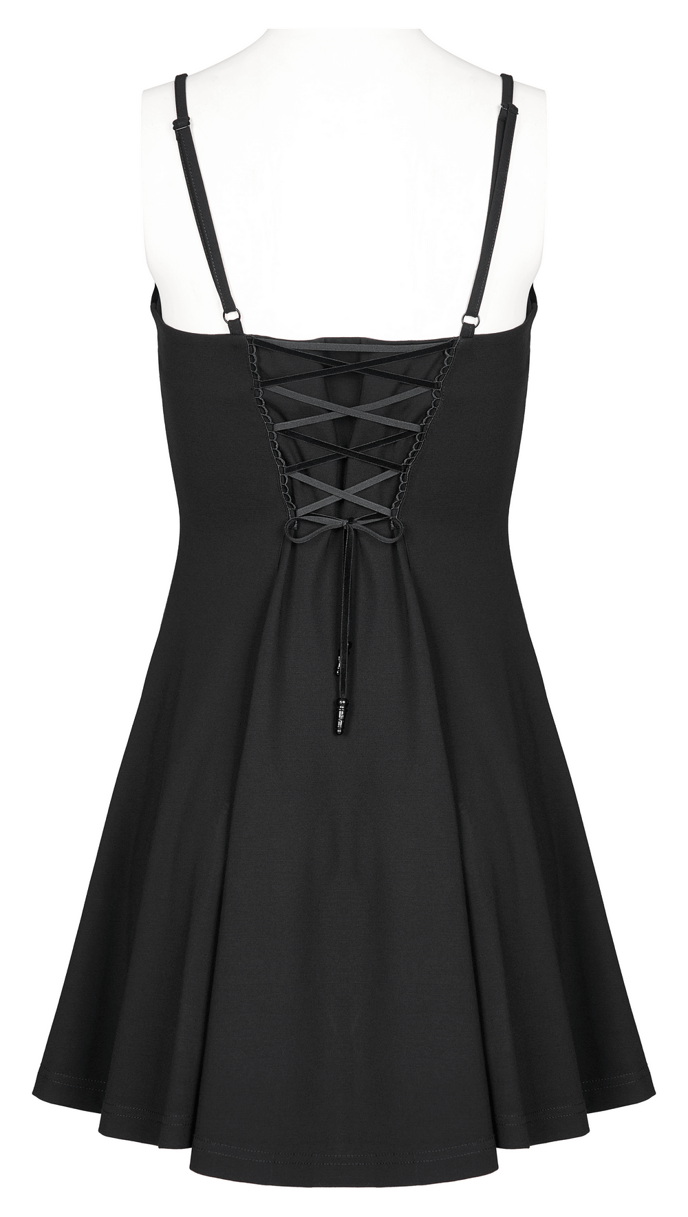 Gothic Bat Shape Black Dress with Ghost Pendant