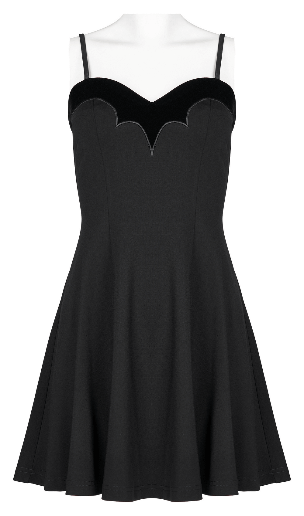 Gothic Bat Shape Black Dress with Ghost Pendant