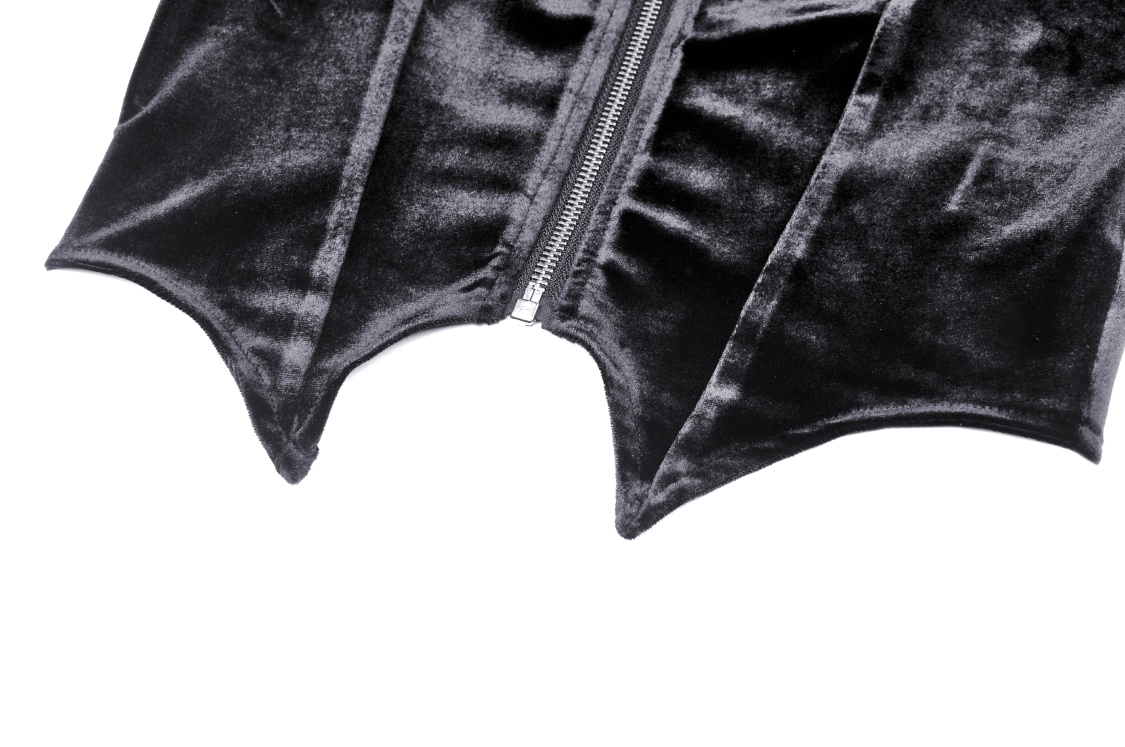Gothic Batwing Hoodie with Cat Ears and Silver Pendant