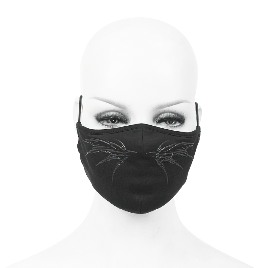 Gothic Black Butterfly Face Mask / Comfortable Mask with Adjustable Elastic Bands - HARD'N'HEAVY