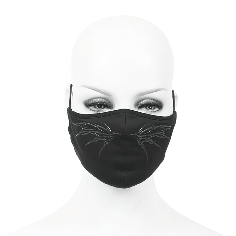 Gothic Black Butterfly Face Mask / Comfortable Mask with Adjustable Elastic Bands