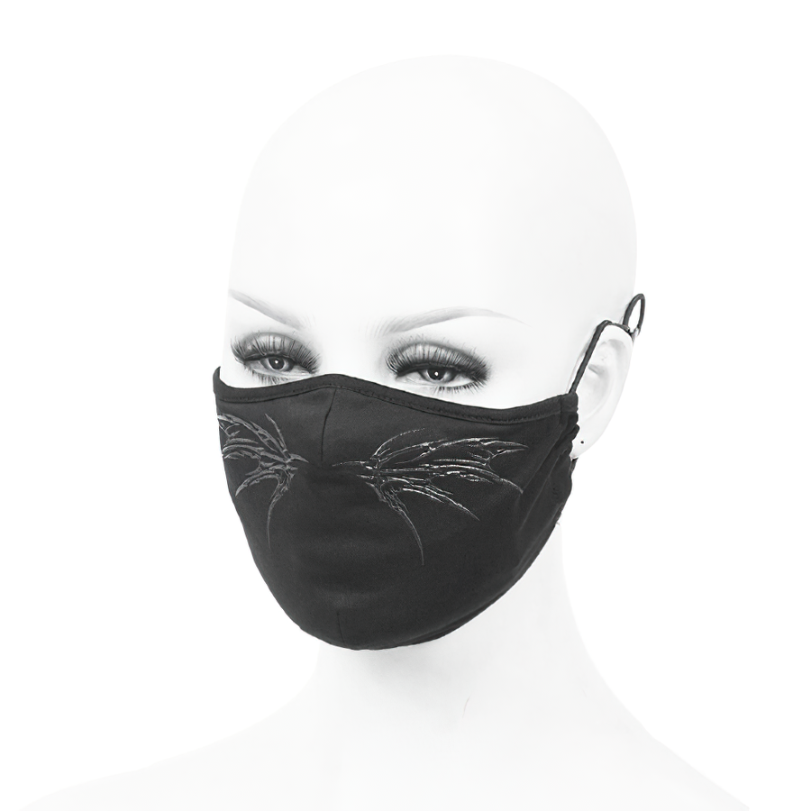 Gothic Black Butterfly Face Mask / Comfortable Mask with Adjustable Elastic Bands - HARD'N'HEAVY