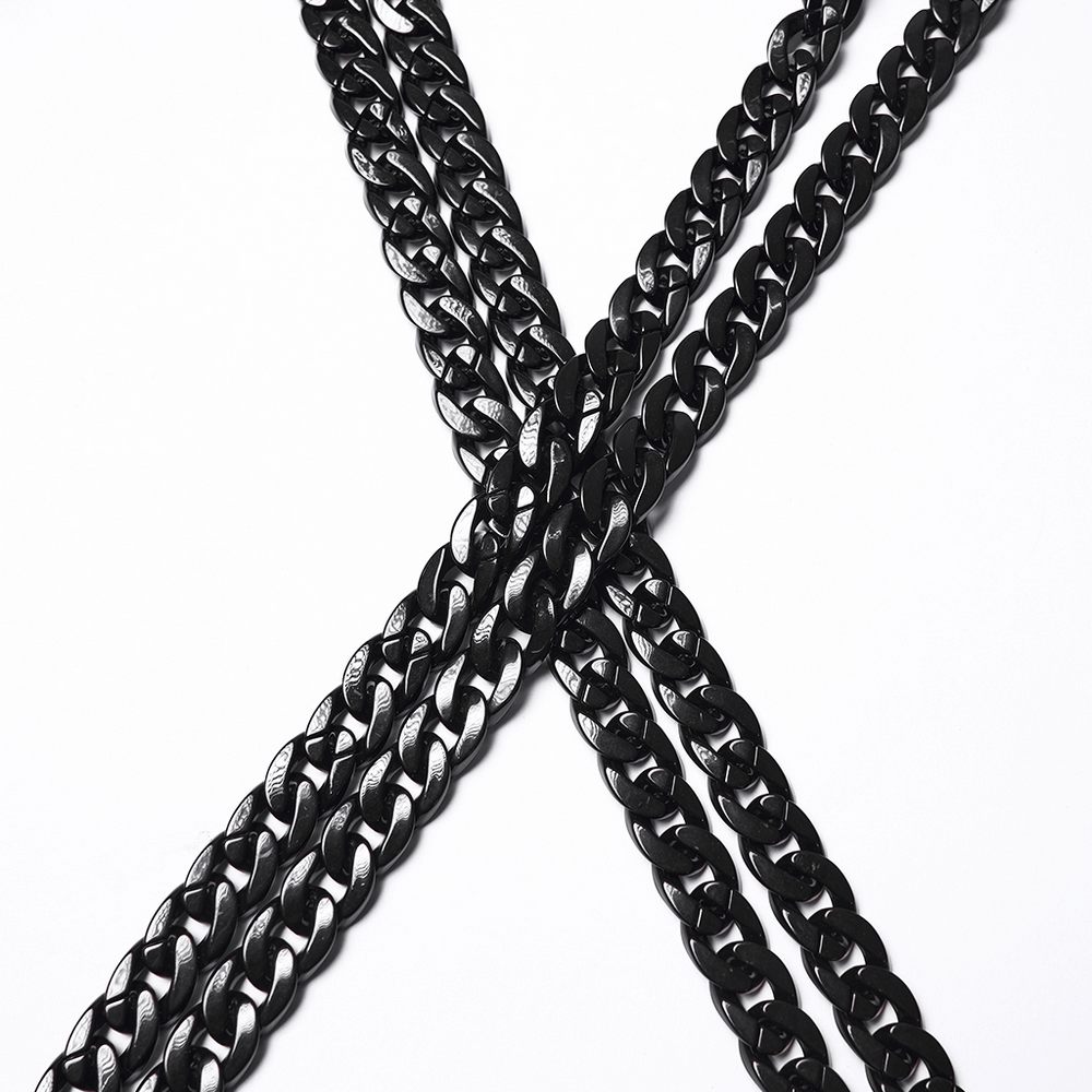 Gothic Black Chain Shrug Cropped Jacket with Punk Lace-Up showcasing thick black chains on a white background.