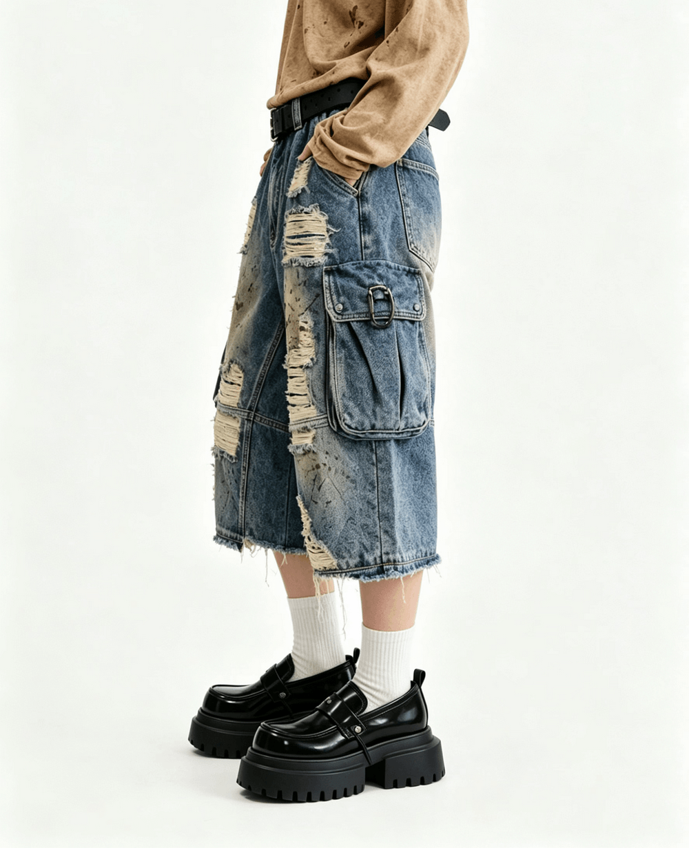Gothic Black Chunky Platform Loafers with Eye Detail, glossy punk grunge slip-on shoes with lug soles and eye strap