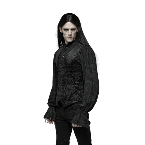 Gilet floral noir gothique - Inspiré de l’époque victorienne