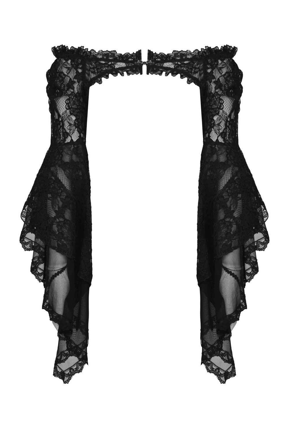 Gothic Black Lace Bell Sleeve Off-the-Shoulder Bolero