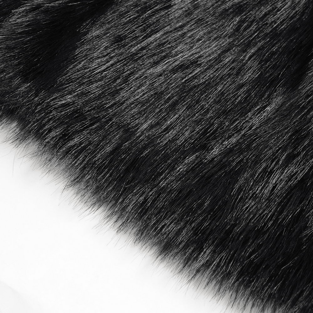 Gothic Black Leg Warmers with Chain Hardware Detail showcasing luxurious black fabric texture.