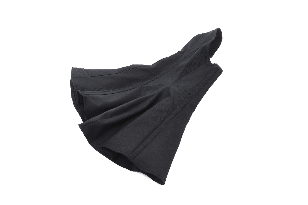 Gothic black masked hooded cape with structured design, perfect for edgy streetwear and cosplay.