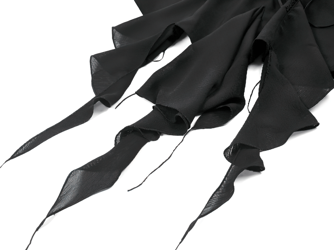 Gothic Black Ruffled Blouse with Corset Lace Back featuring layered ruffles and elegant cascading design.