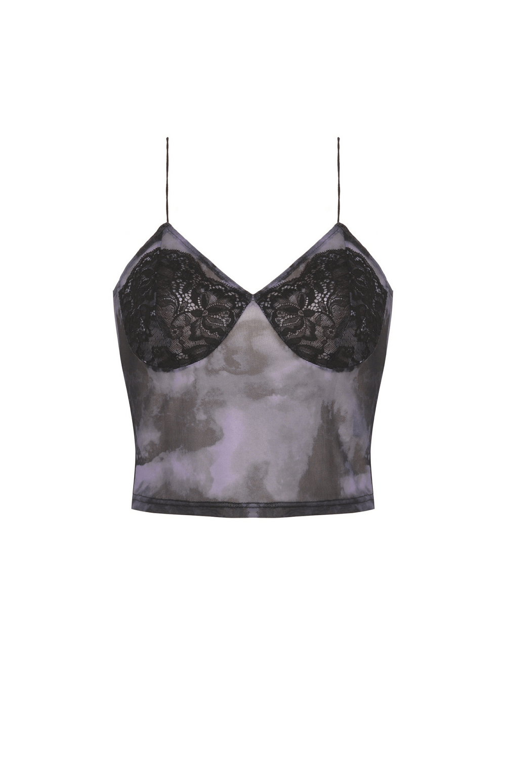 Gothic Black Straps Lace Trim Cami Top for Women