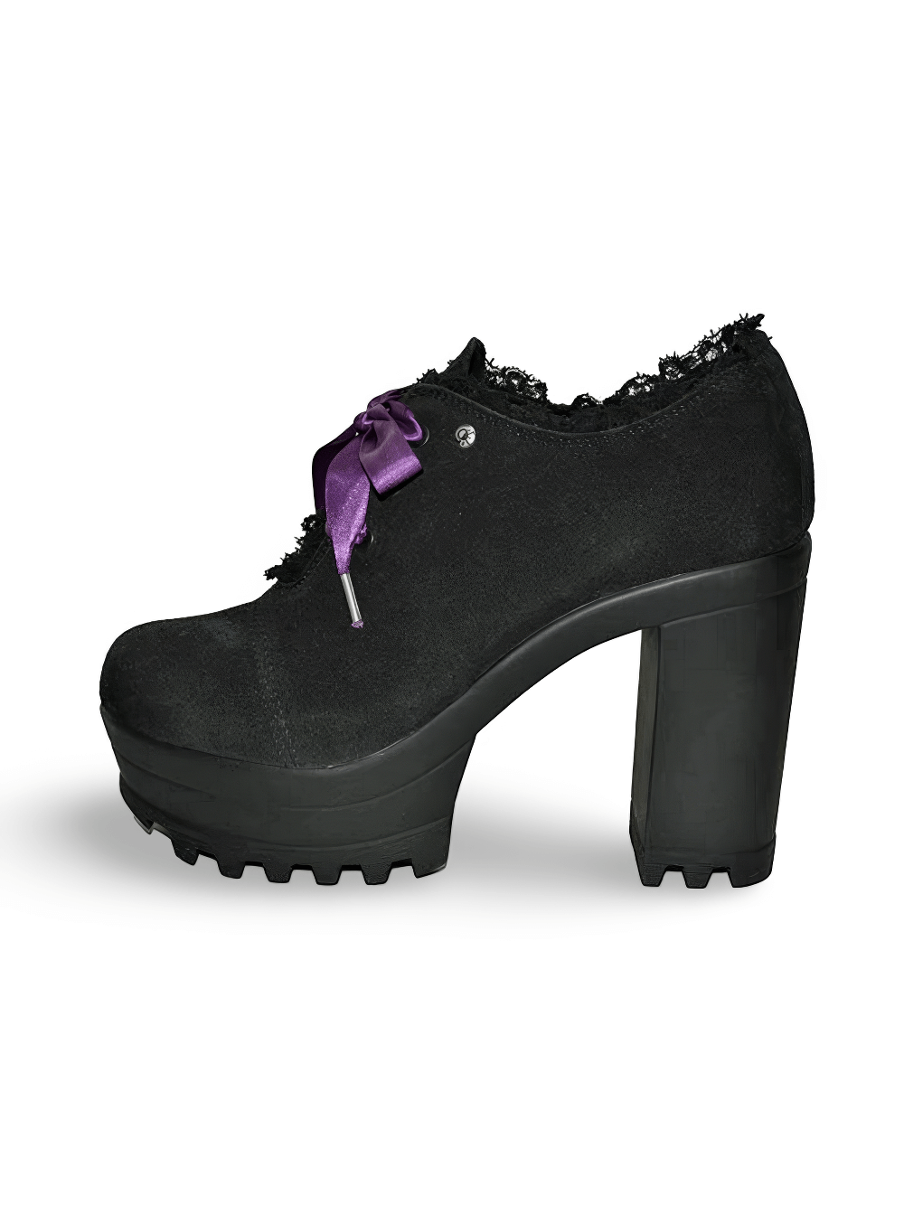 Gothic Black Suede Wedges Booties with Microfiber Insole