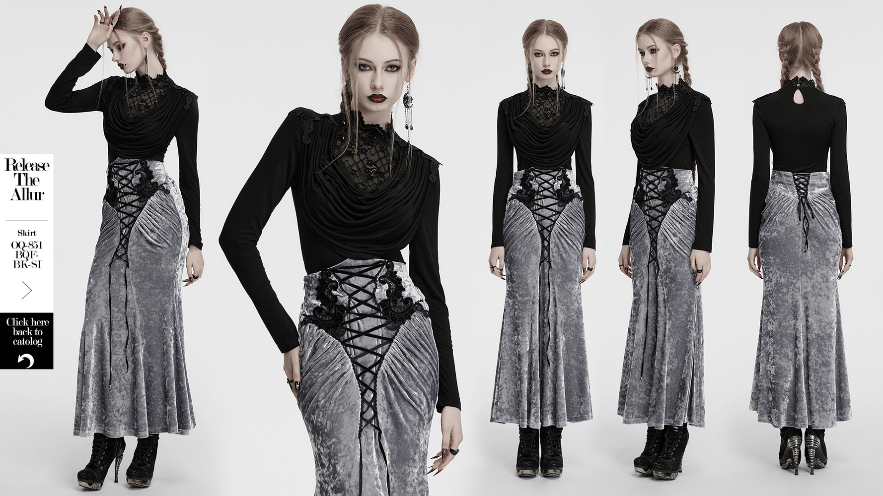 Gothic black long sleeve top with a dramatic collar, perfect for a stylish and edgy outfit.