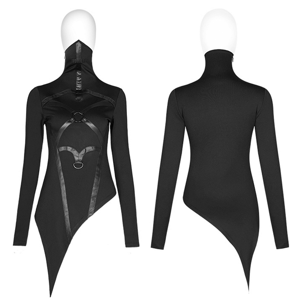 Gothic Black Top with Church Structure High Collar - HARD'N'HEAVY