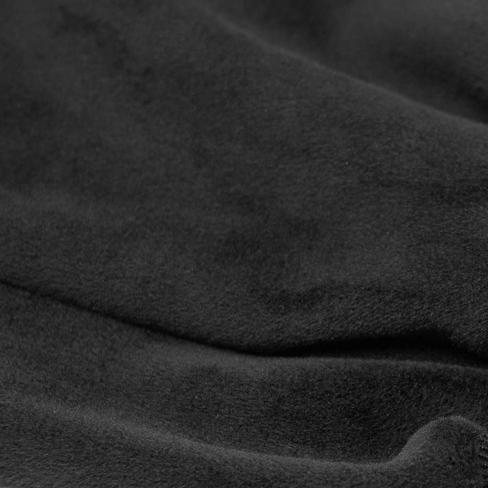 Luxurious black velvet texture, perfect for a gothic hoodie and stylish apparel.