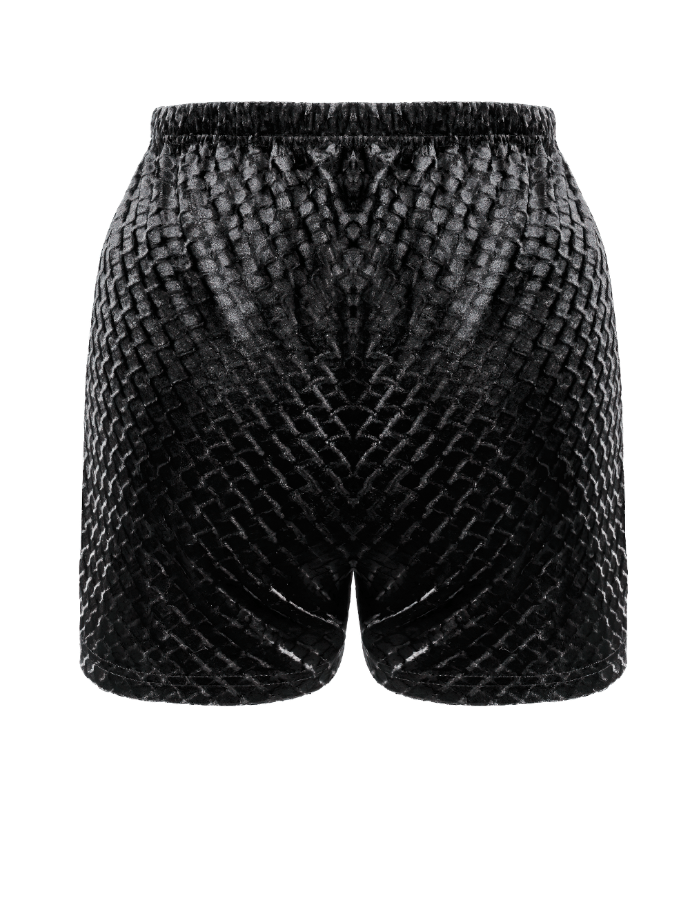 Gothic Black Velvet Lace Shorts with Floral Trim