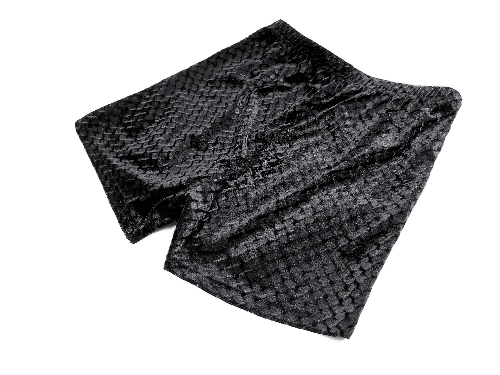 Gothic Black Velvet Lace Shorts with Floral Trim
