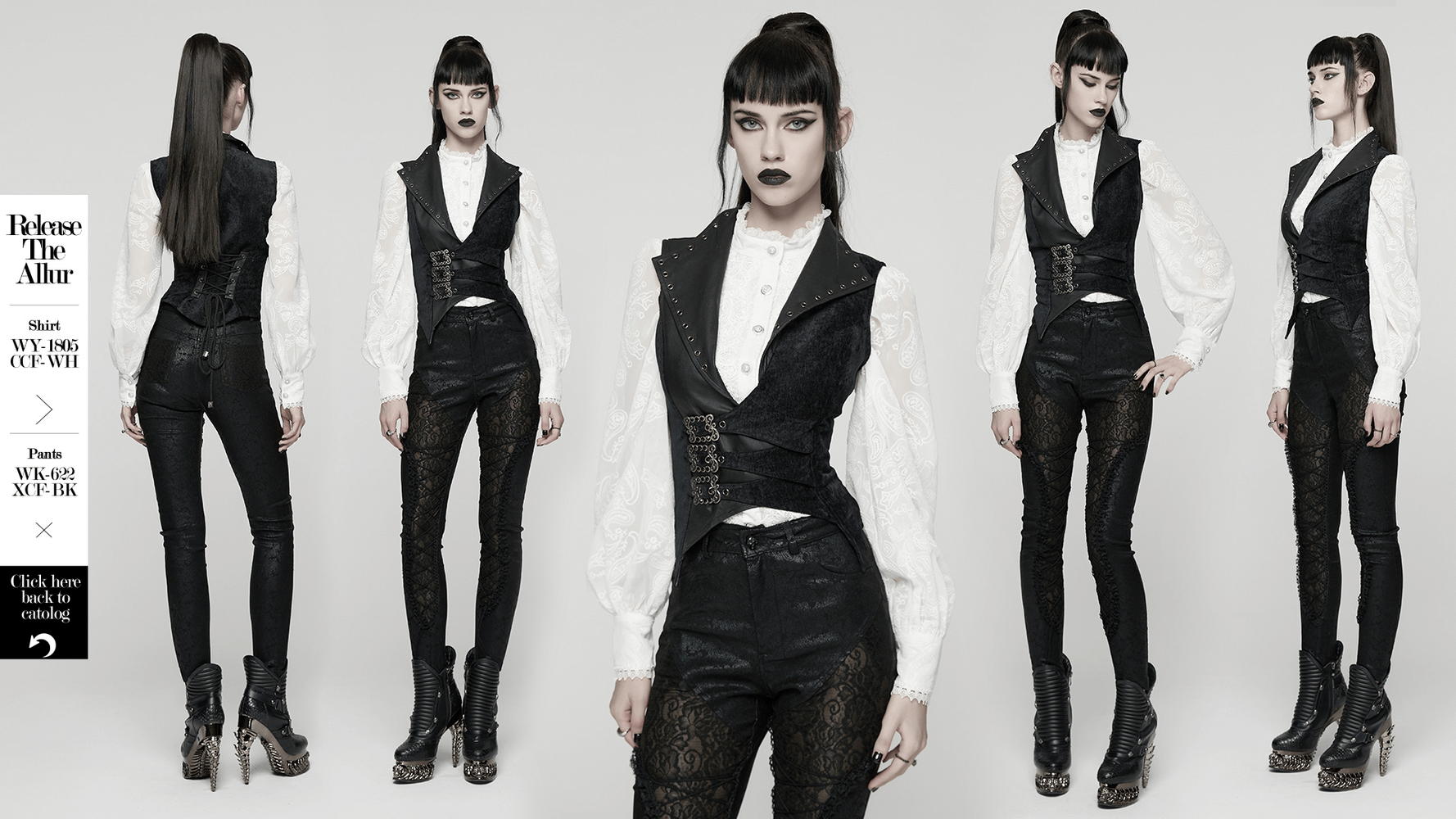 Gothic Black Velvet Punk Vest with Buckle Straps worn by model showcasing its edgy style and unique design features.