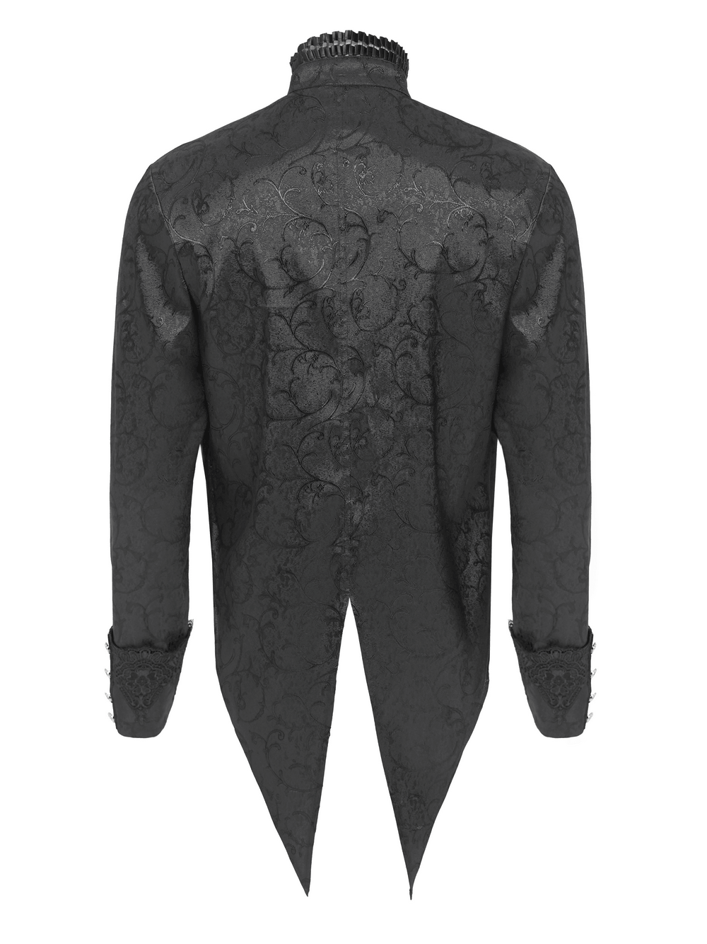 Gothic Brocade Tailcoat Shirt With Lace Details