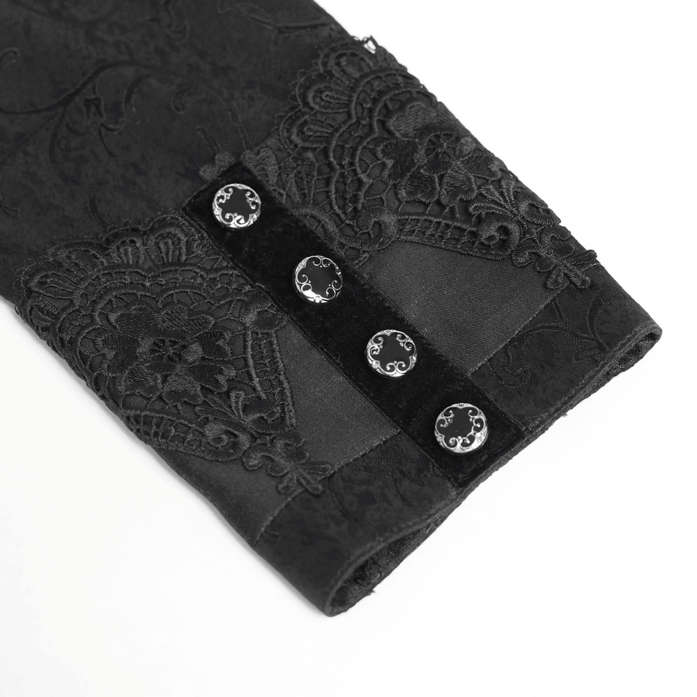 Gothic Brocade Tailcoat Shirt With Lace Details