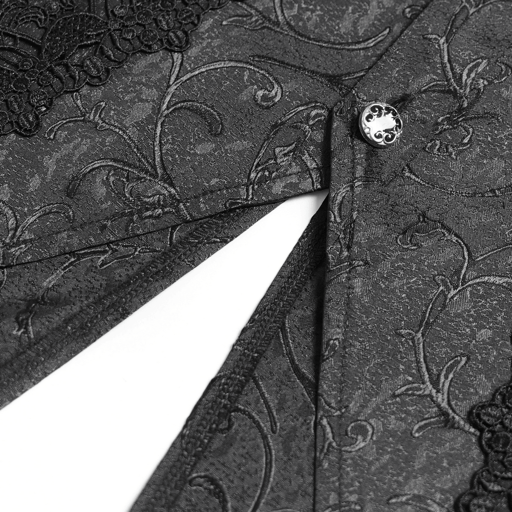 Gothic Brocade Tailcoat Shirt With Lace Details