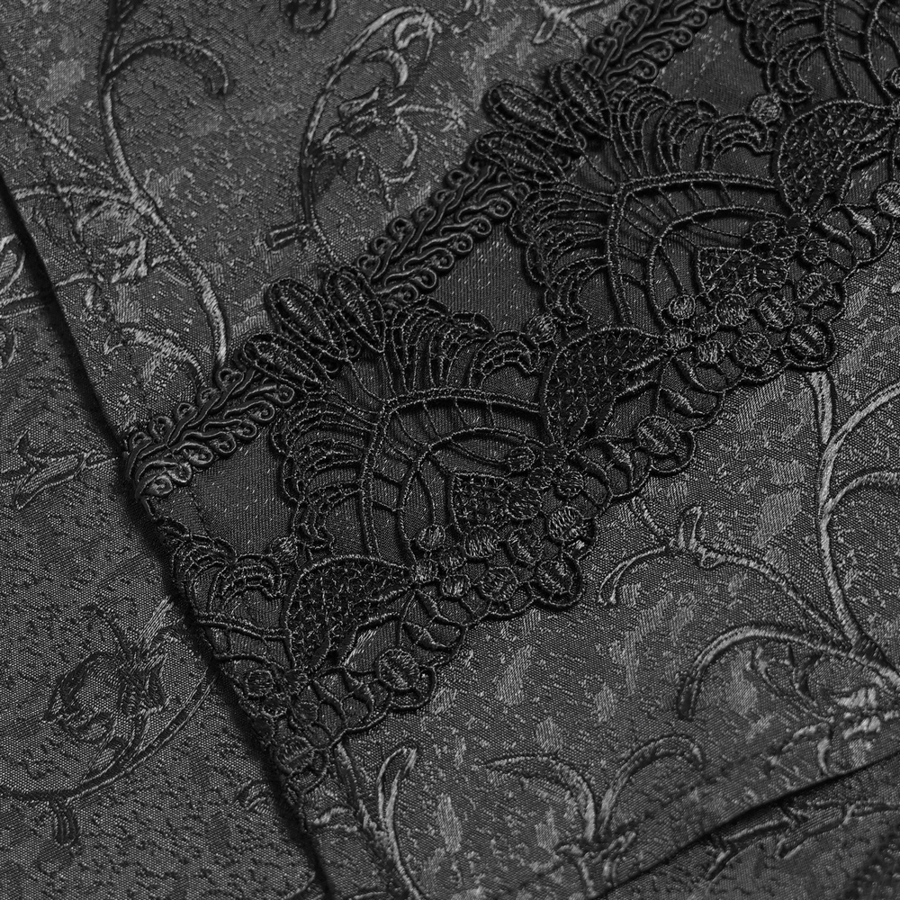 Gothic Brocade Tailcoat Shirt With Lace Details
