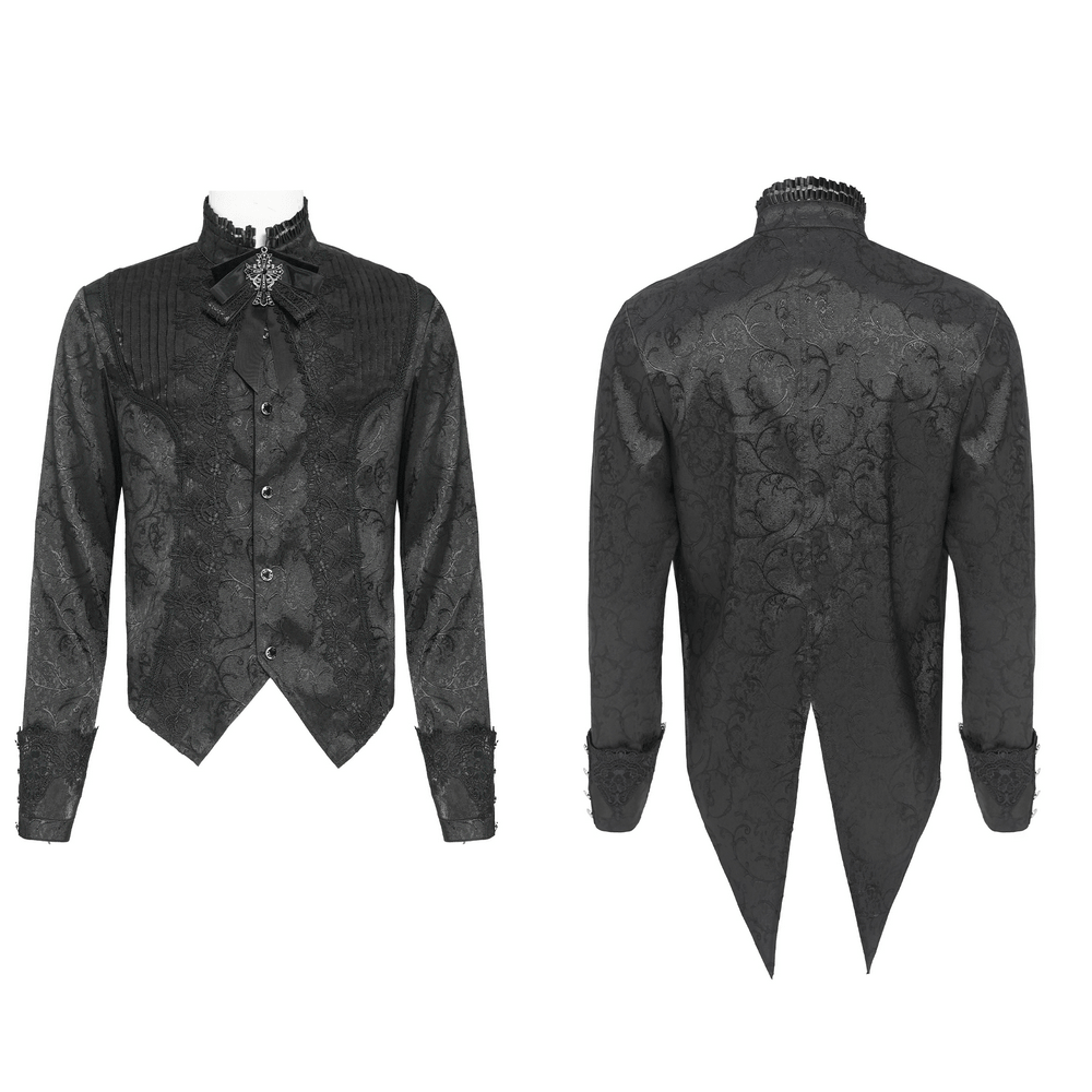 Gothic Brocade Tailcoat Shirt With Lace Details