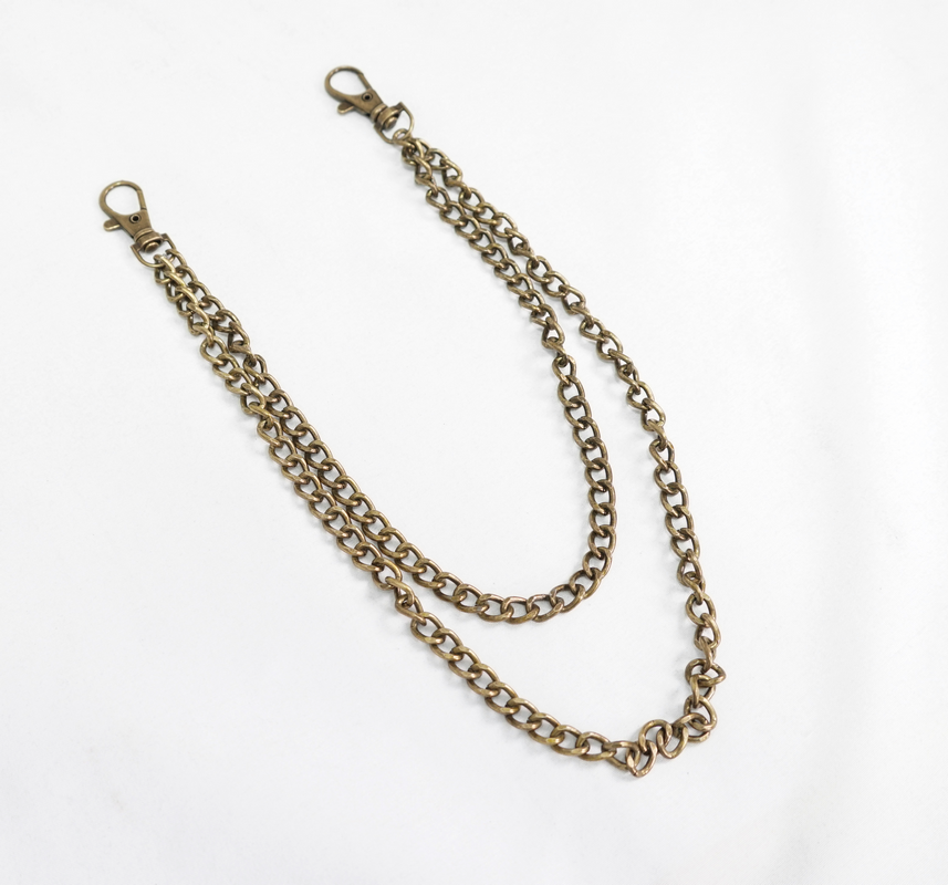 Bronze steampunk chain accessory with clips, perfect for adding flair to gothic or steampunk outfits.